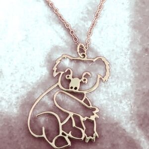 Vintage Gold Plated Koala Necklace